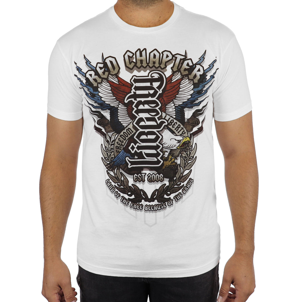 MEN'S | Freedom / Liberty Ambigram | - White Short Sleeve T-Shirt