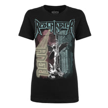 Load image into Gallery viewer, WOMEN'S | ANGEL / DEVIL Ambigram | - BLACK SHORT SLEEVE T-SHIRT