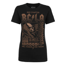 Load image into Gallery viewer, WOMEN'S | RISK TAKER / HELL RAISER Ambigram | - BLACK SHORT SLEEVE T-SHIRT