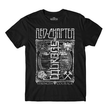 Load image into Gallery viewer, MEN'S | Strength / Courage Ambigram | - Black Short Sleeve T-Shirt