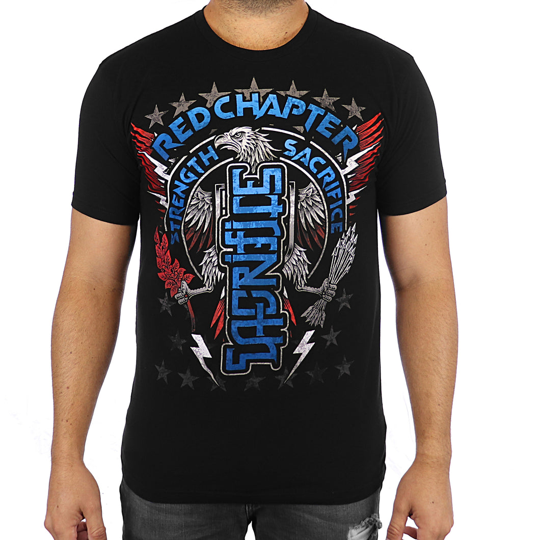 MEN'S | Strength / Sacrifice Ambigram | - Black Short Sleeve T-Shirt