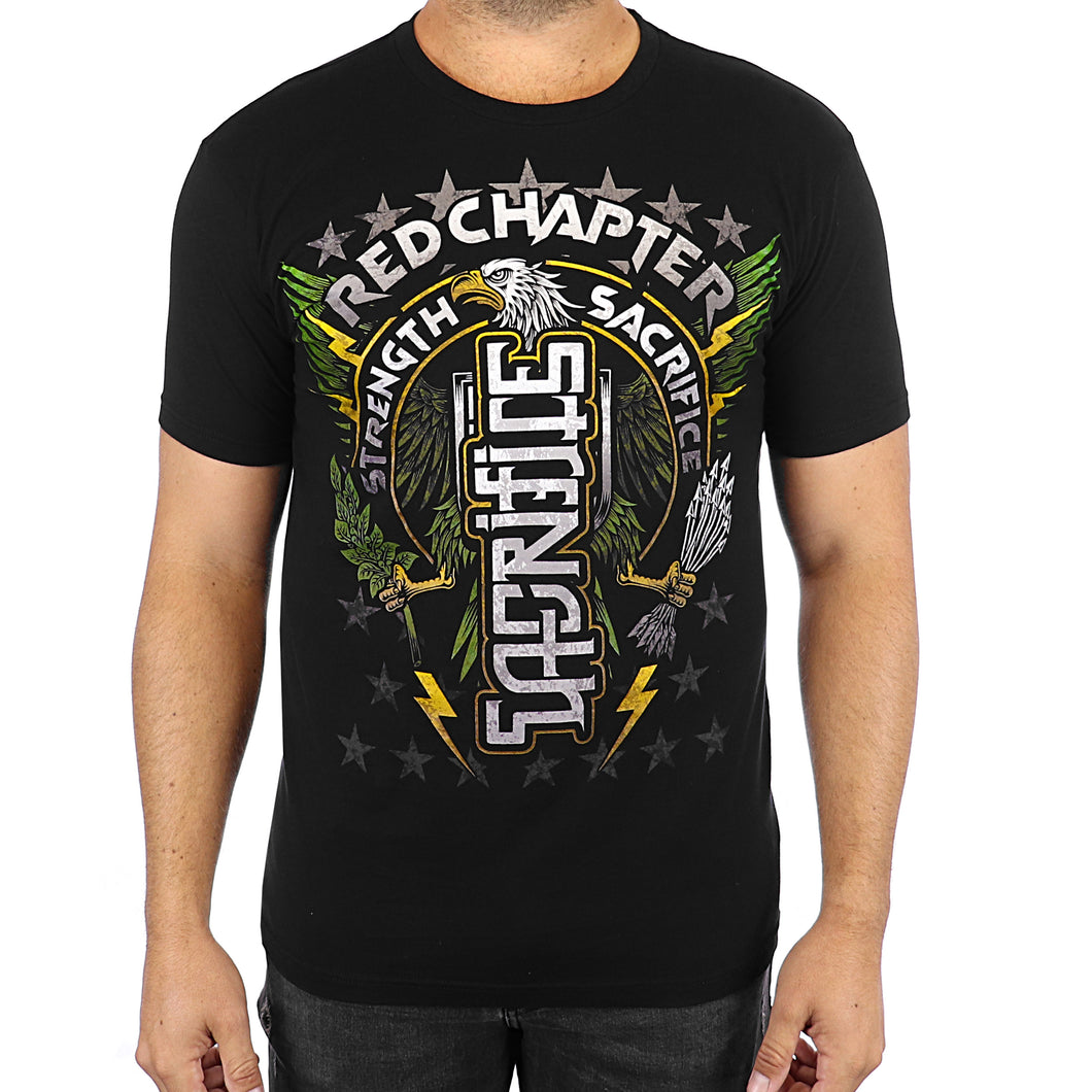 MEN'S | Strength / Sacrifice Ambigram | - Black Short Sleeve T-Shirt