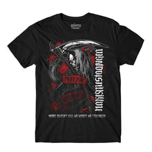 Load image into Gallery viewer, MEN&#39;S | What Doesn&#39;t Kill Me / Makes Me Stronger Ambigram | - Black Short Sleeve T-Shirt
