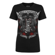 Load image into Gallery viewer, WOMEN&#39;S | FAMILY / FOREVER AMBIGRAM | - BLACK SHORT SLEEVE T-SHIRT
