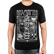 Load image into Gallery viewer, MEN&#39;S | Strength / Courage Ambigram | - Black Short Sleeve T-Shirt
