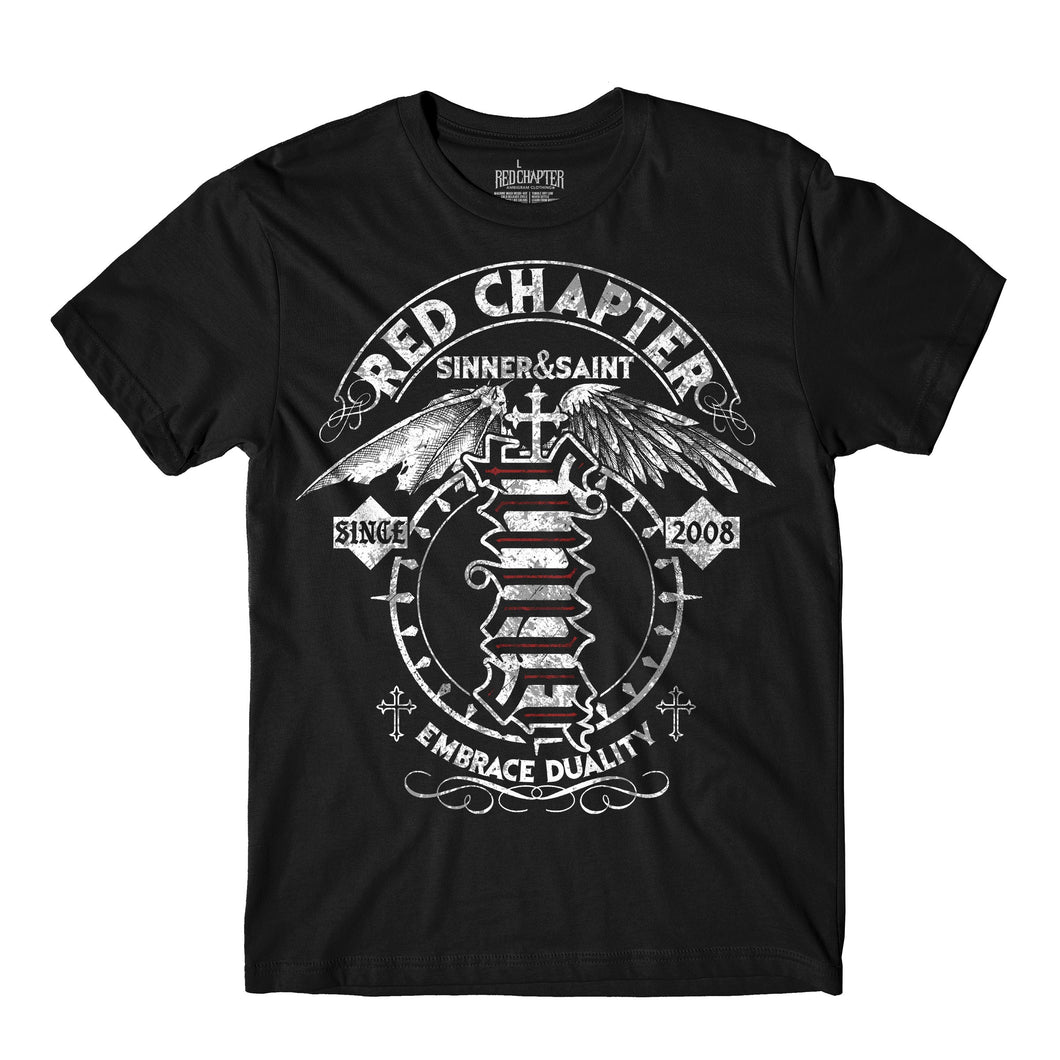 MEN'S | Saint / Sinner Ambigram | - Black Short Sleeve T-Shirt